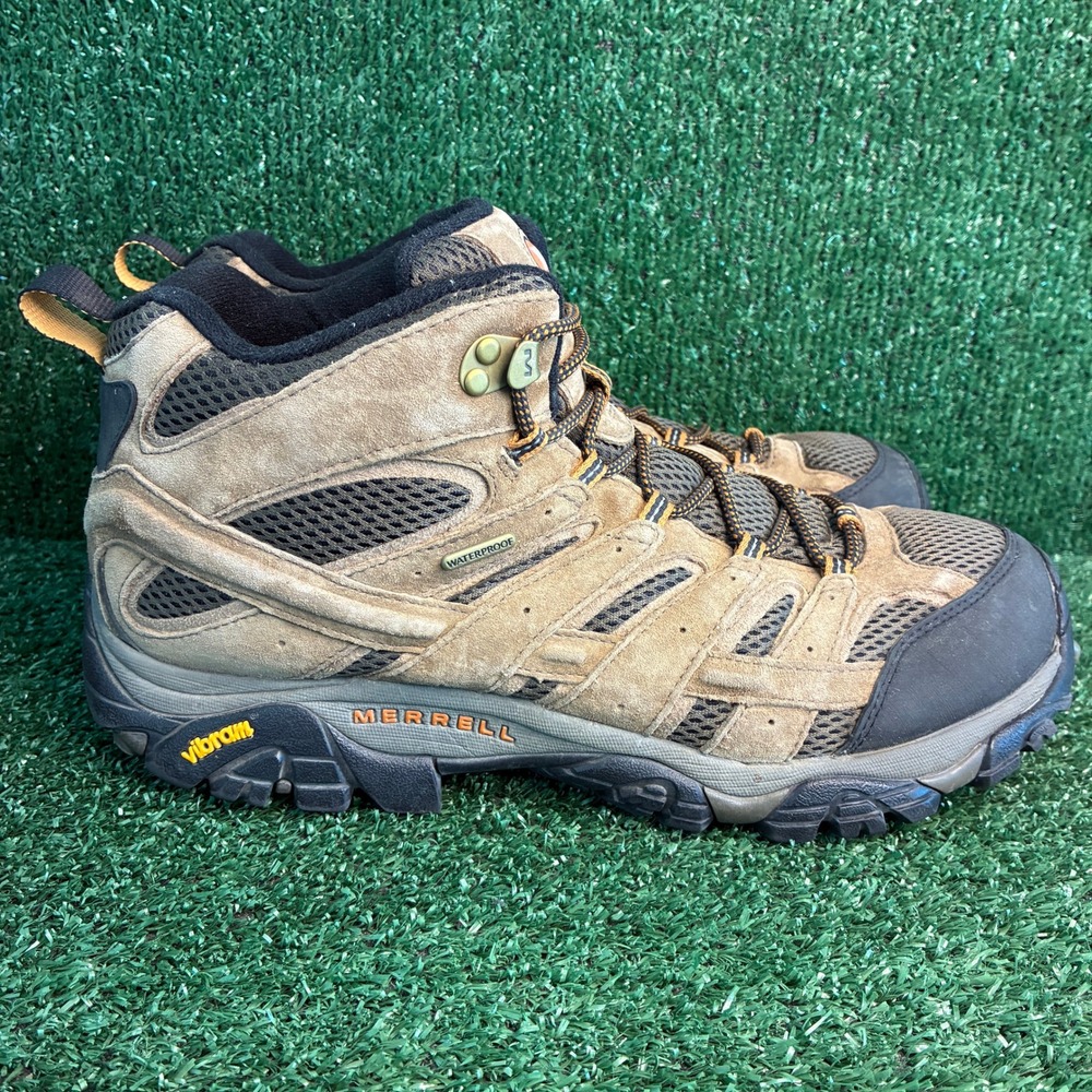 Merrell Moab 2 Mid Waterproof Vibram Gorp Hiking Boots Earth Brown Mens 12 Wide